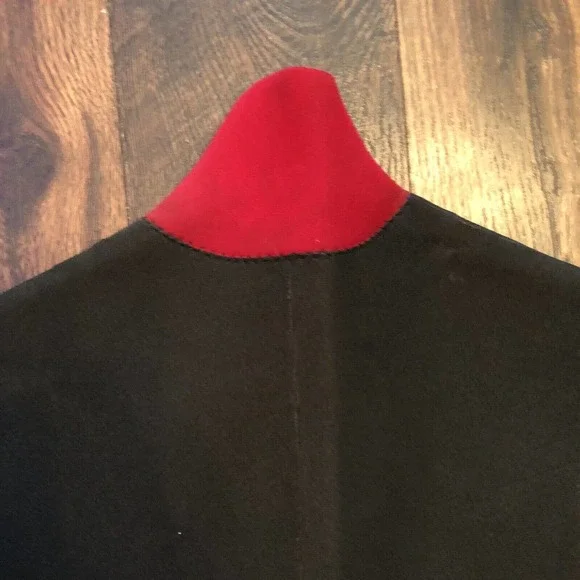 SKI WARM WETSUIT LARGE APPROX 26” WAIST 9” INSEAM ZIP UP WATER SKIING BLACK RED - Picture 10 of 12